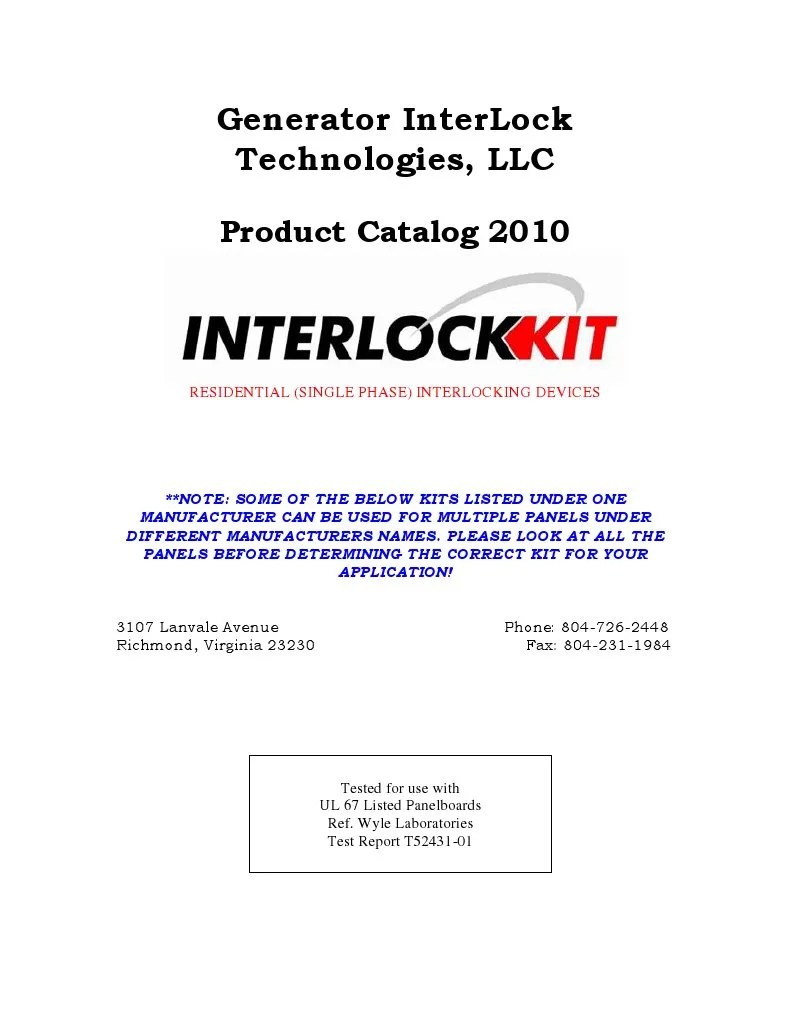 Generator InterLock | PDF | Electromagnetism | Equipment