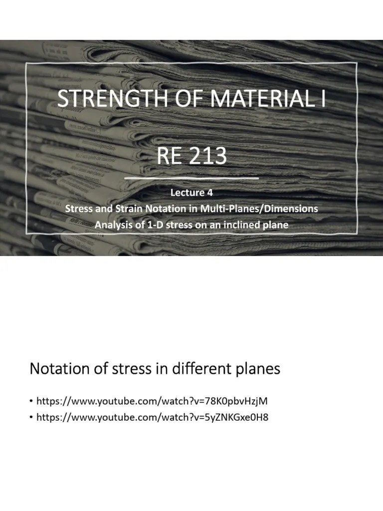 Strength Of Material Lecture 4 | PDF | Stress (Mechanics) | Circle