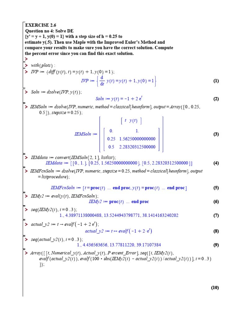 Improved Euler | PDF | Applied Mathematics | Computational Science