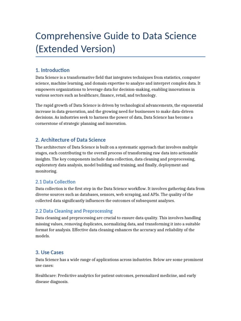 Extended_Comprehensive_Guide_to_Data_Science | PDF | Data Science ...