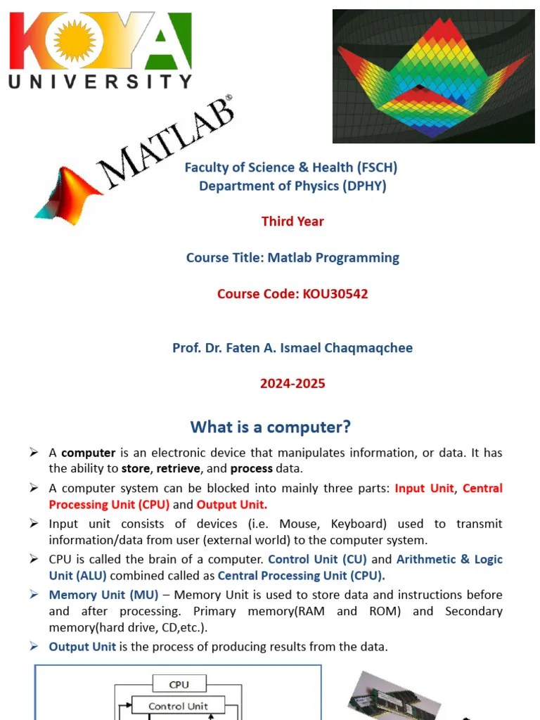 MATLAB Lectures | PDF | Matrix (Mathematics) | Matlab