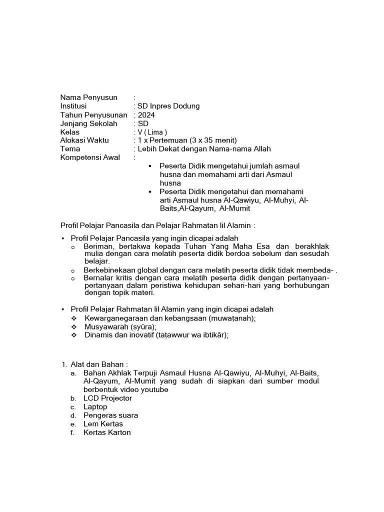 TUGAS 6 PENYUSUNAN MODUL AJAR PBL._compressed | PDF