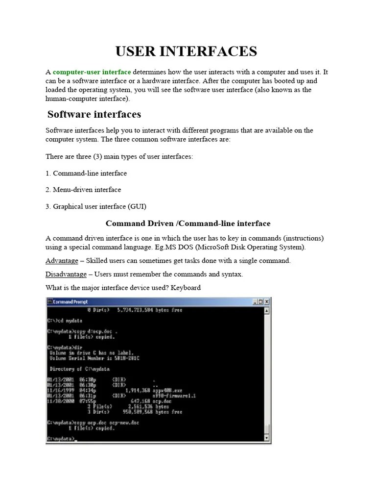 USER INTERFACES | PDF | Graphical User Interfaces | Menu (Computing)