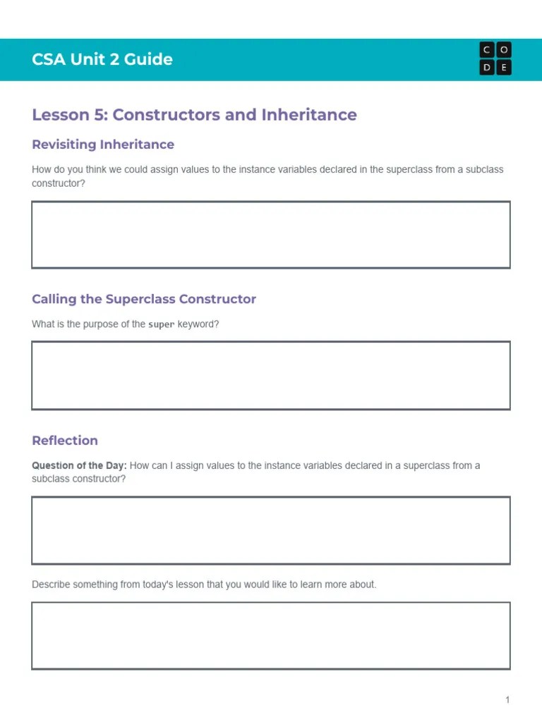 CSA_Unit_2_Guide_2023-2024 | PDF