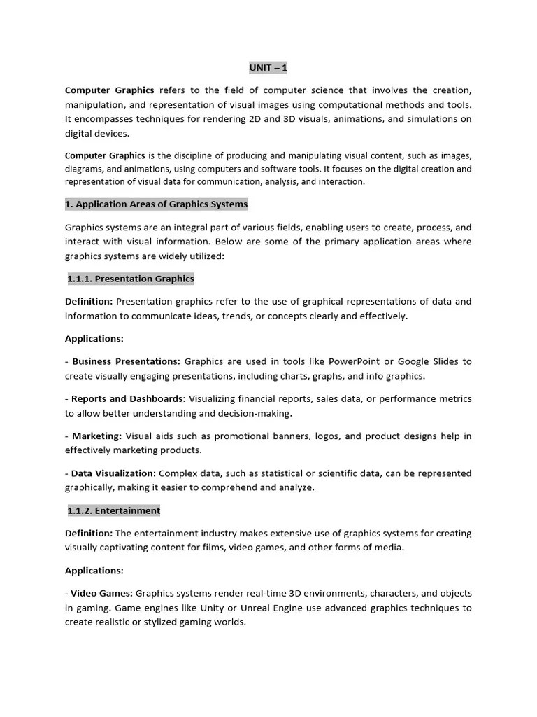 CG Material Unit 1 To 3 | PDF | Computer Graphics | Liquid Crystal Display