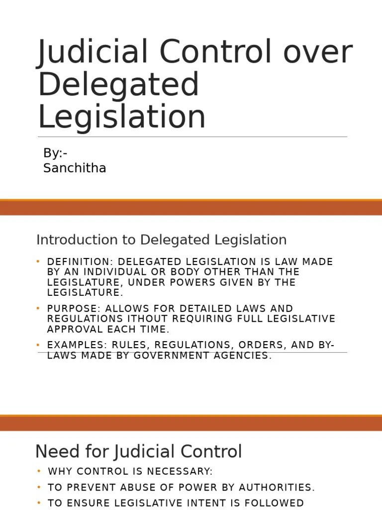 Judicial Control Over Delegated Legislation | PDF