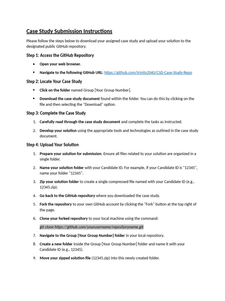 GitHub Case Study Submission Guide | PDF | Zip (File Format) | System ...