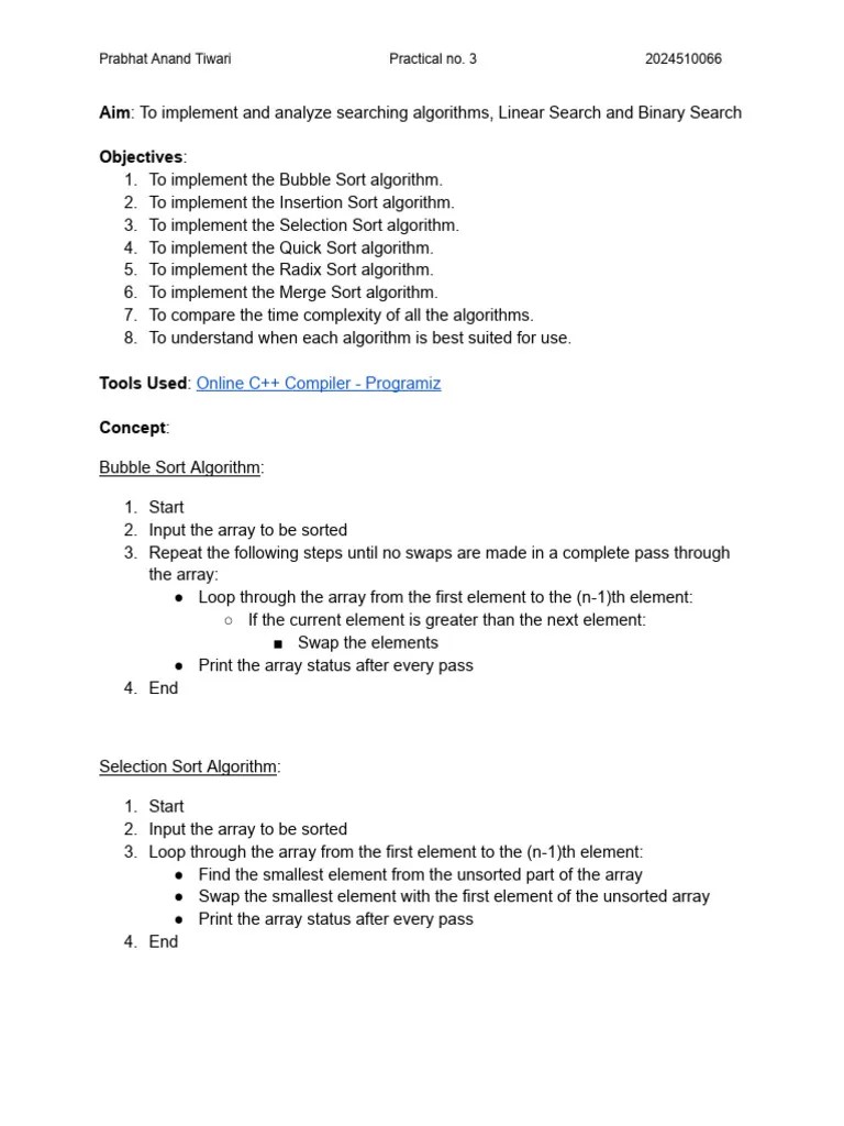 Sorting Algorithms C++ | PDF | Theoretical Computer Science | Computer ...