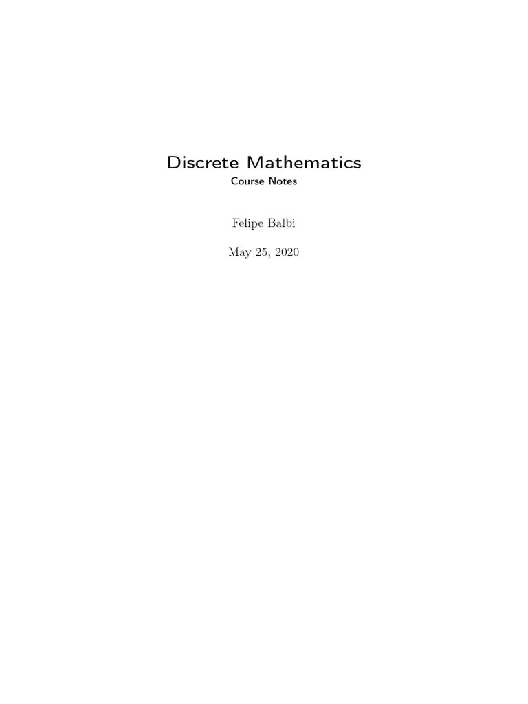 Discrete Mathematics Notes 2023 | PDF | Set (Mathematics) | Function ...