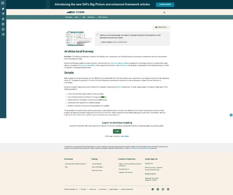 Architectural Runway - Scaled Agile Framework | PDF | Agile Software ...