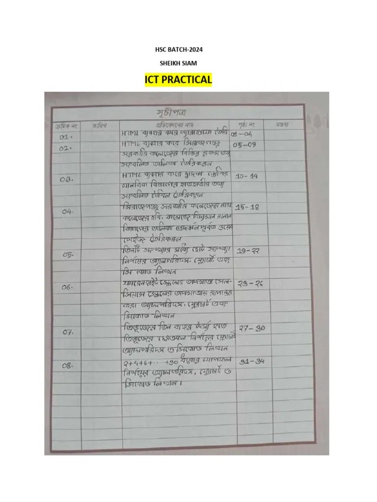 HSC Batch Ict Practical | PDF