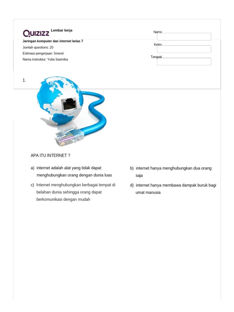 Worksheet - Quizizz | PDF