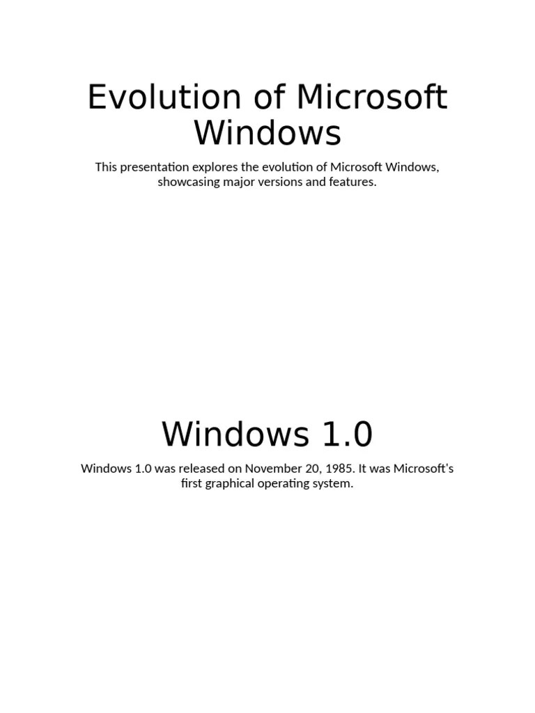 Evolution Of Microsoft Windows | PDF