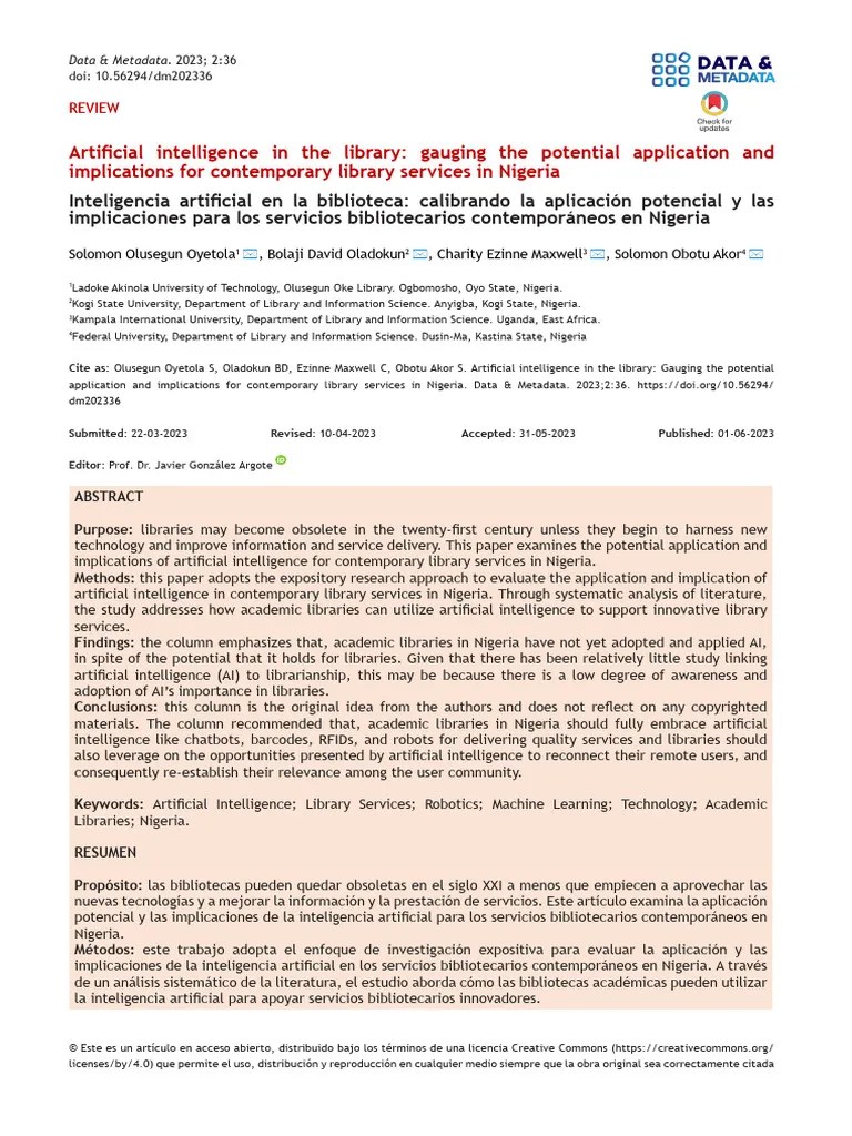 Artificial Intelligence In The Library G | PDF | Artificial ...