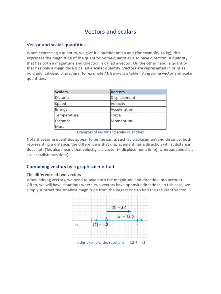 1.1.3-Vectors-and-Scalars | PDF | Euclidean Vector | Force