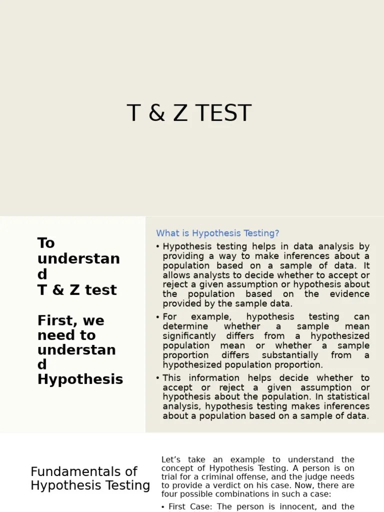T_ F_ Z- Test | PDF | Statistical Hypothesis Testing | P Value