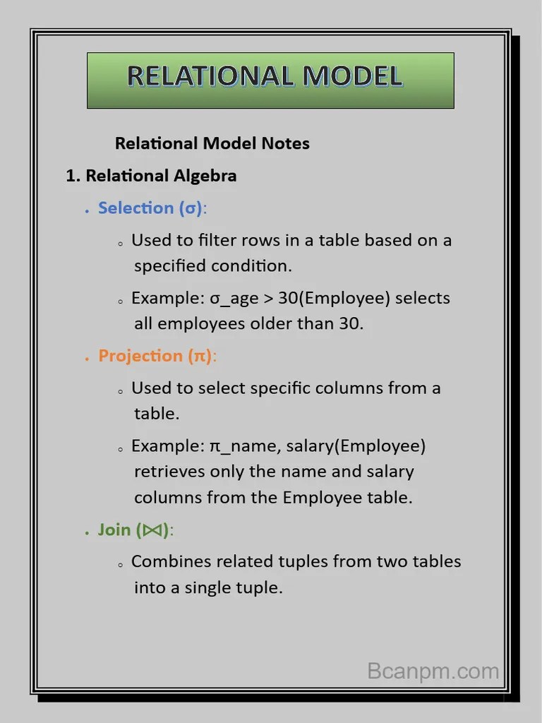 Relational Model | PDF | Relational Model | Relational Database