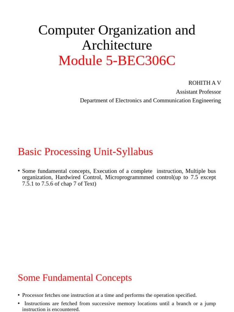 Module5 - Computer Organization And Architecture | PDF | Central ...