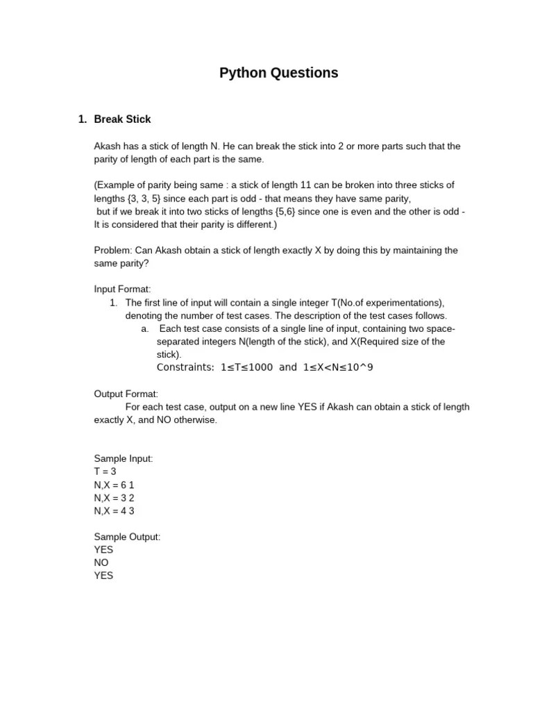 Python Questions | PDF | Mathematics | Discrete Mathematics