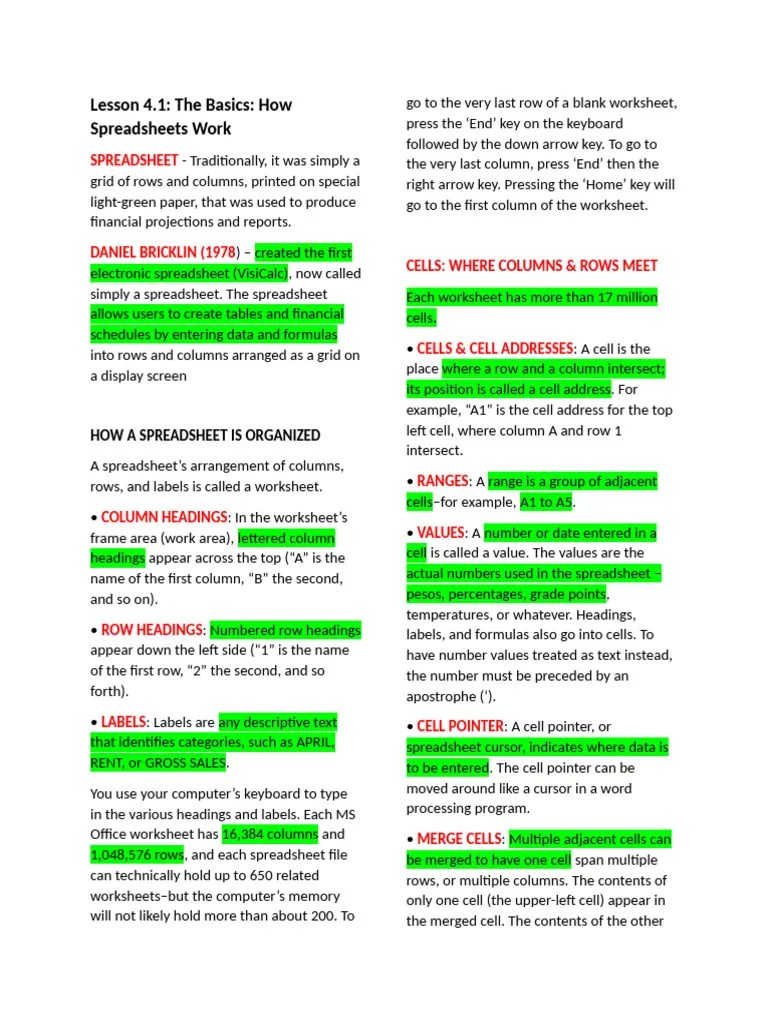 ITEC Finals Notes | PDF | Spreadsheet | Computing