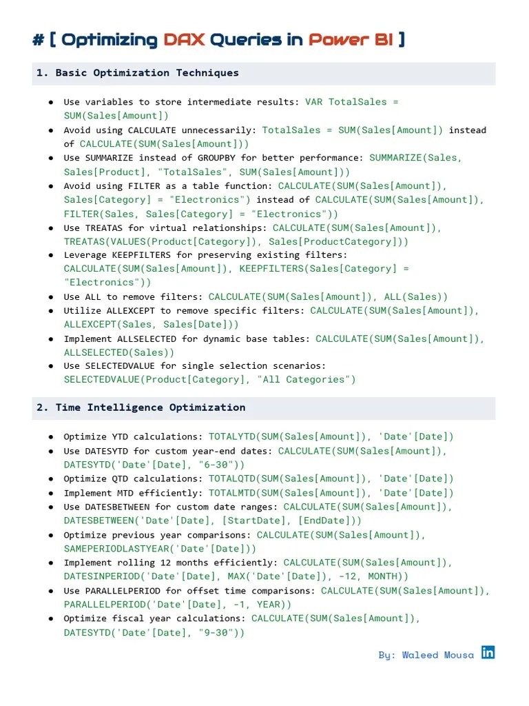 _Optimizing_DAX_Queries_in_Power_BI_cheatsheet_1729071928 | PDF ...