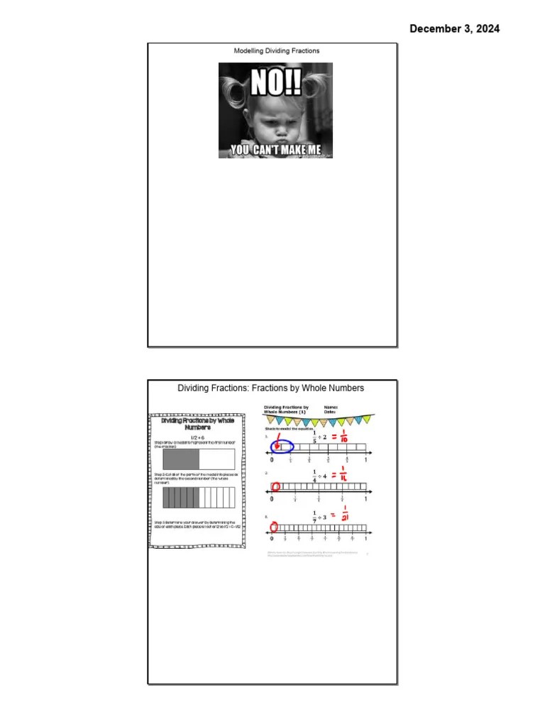 Modeling Dividing Fractions Notes | PDF
