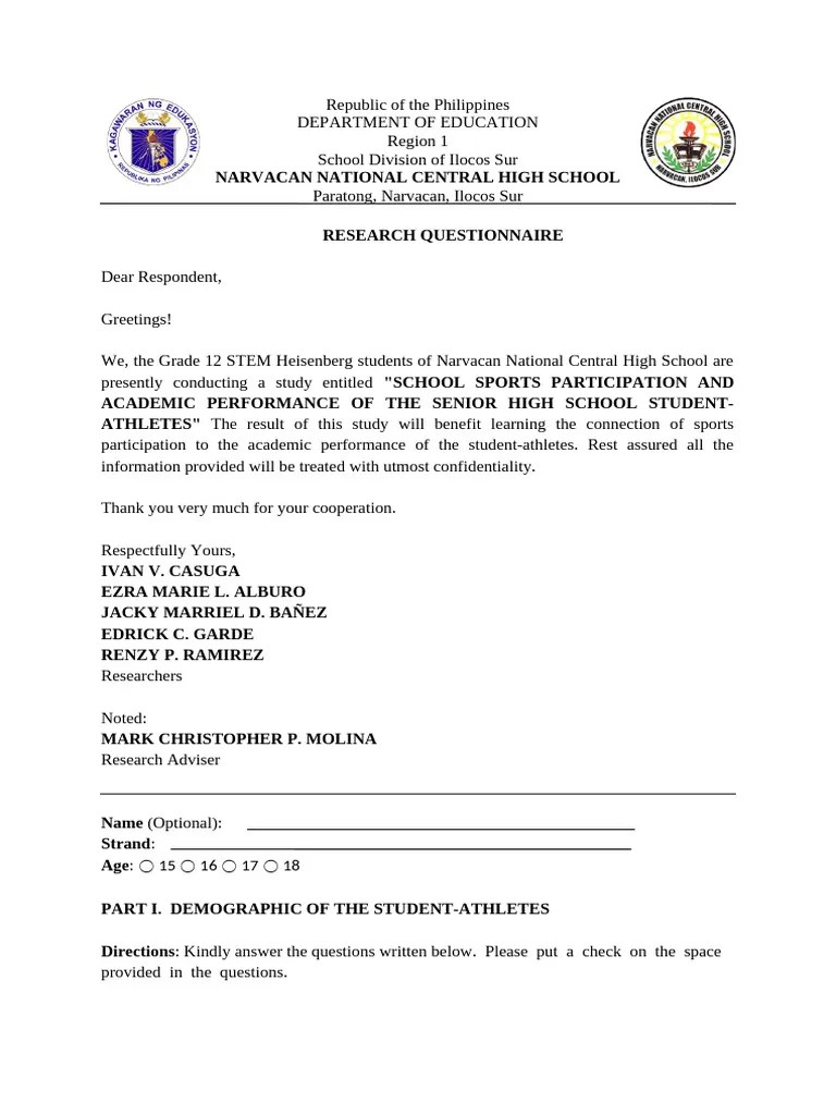 Survey And Questionnaire PR2 A4 | PDF