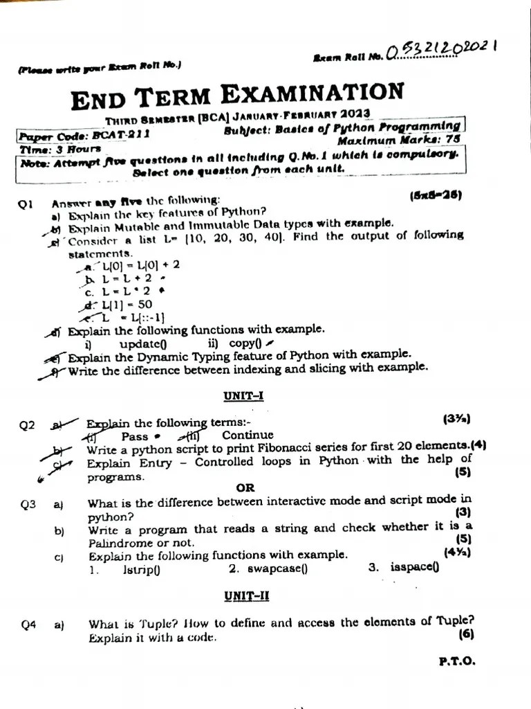 Python PYQ Assignment (1) | PDF | Software Engineering | Computer ...
