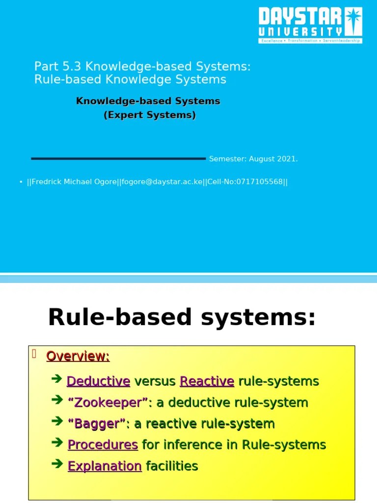 Part5.3 Knowledge-Based Systems | PDF
