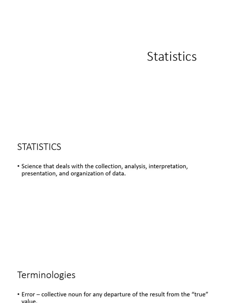Lesson 01 Statistics | PDF | Level Of Measurement | Statistics