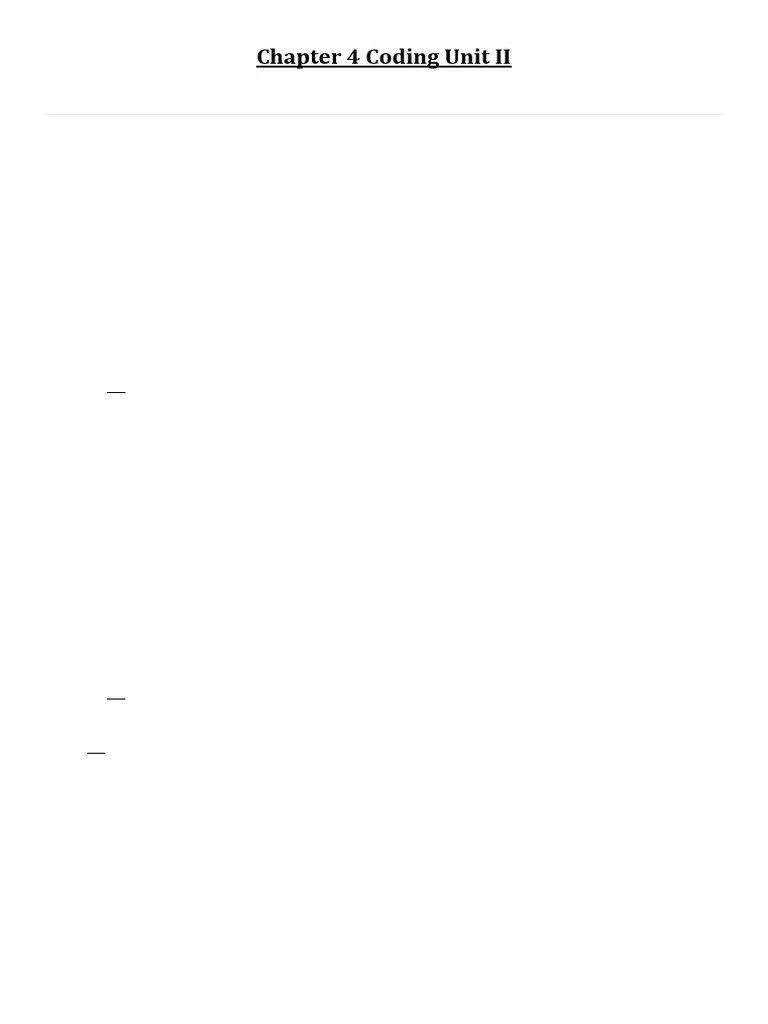 Chapter 4 Coding Unit | PDF | Computer Program | Programming