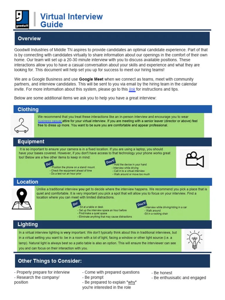 Virtual Interview Guide | PDF