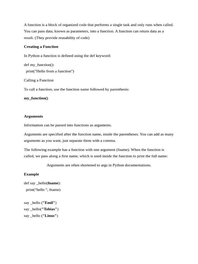 Function Python | PDF | Anonymous Function | Parameter (Computer ...