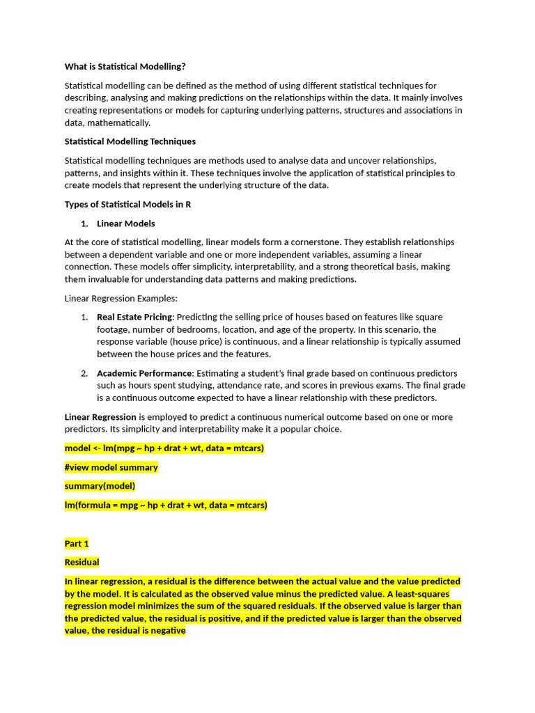 Linear Model | PDF | Coefficient Of Determination | Errors And Residuals