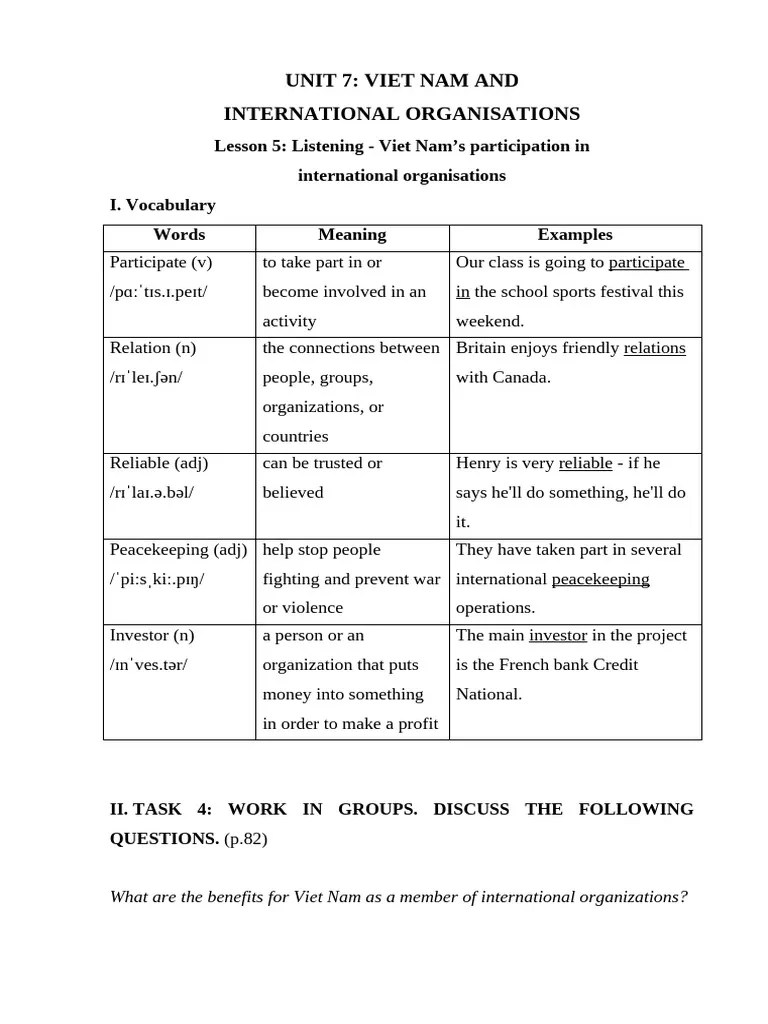 U7 - Listening Handout | PDF