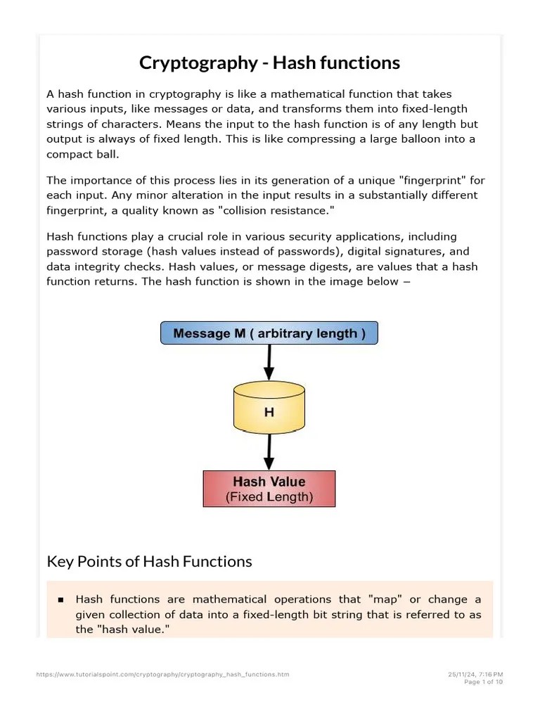 Cryptography - Hash Functions | PDF | Cryptography | Encryption