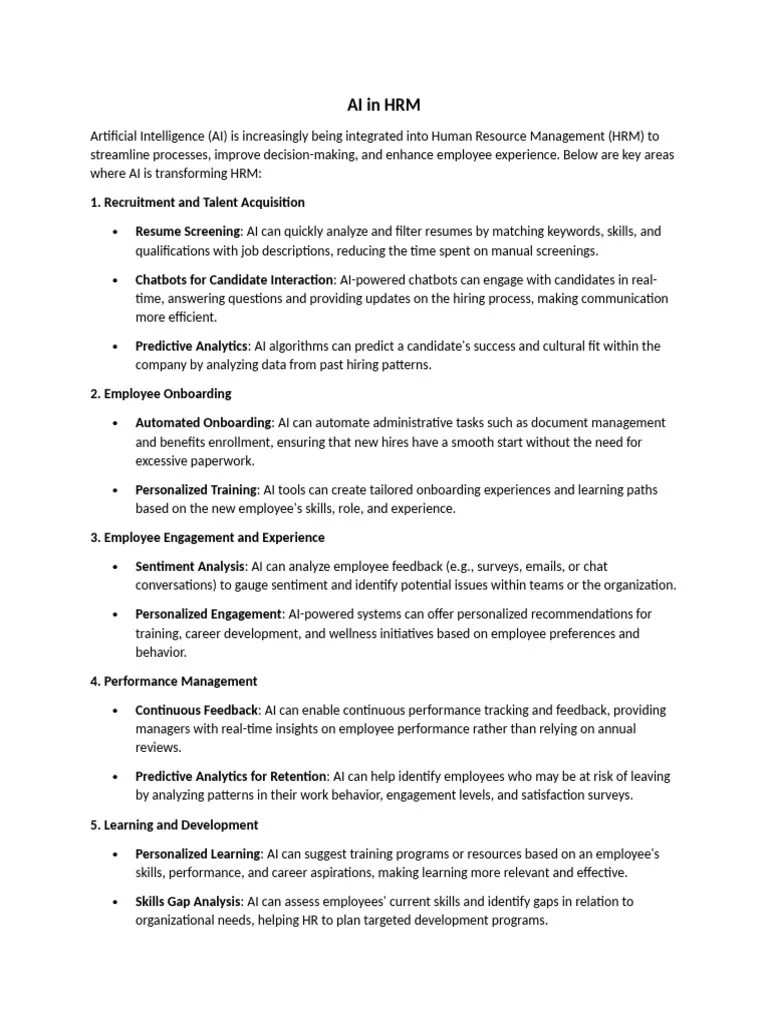AI In HRM | PDF | Artificial Intelligence | Intelligence (AI) & Semantics