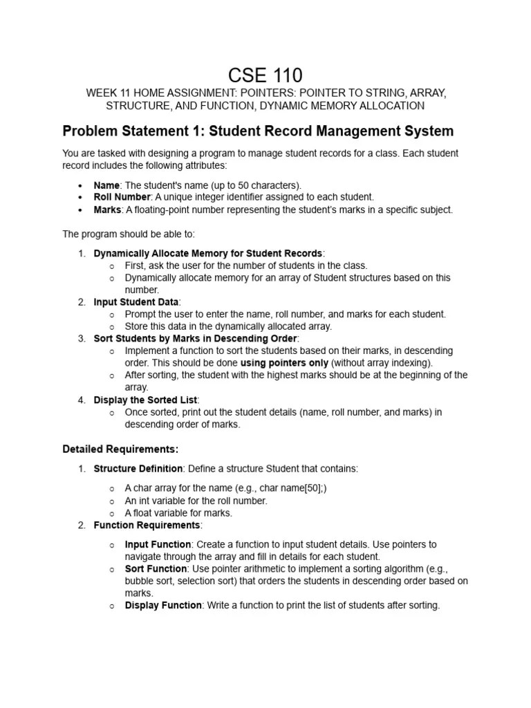 Cse110 Week 11 | PDF | Pointer (Computer Programming) | Software ...