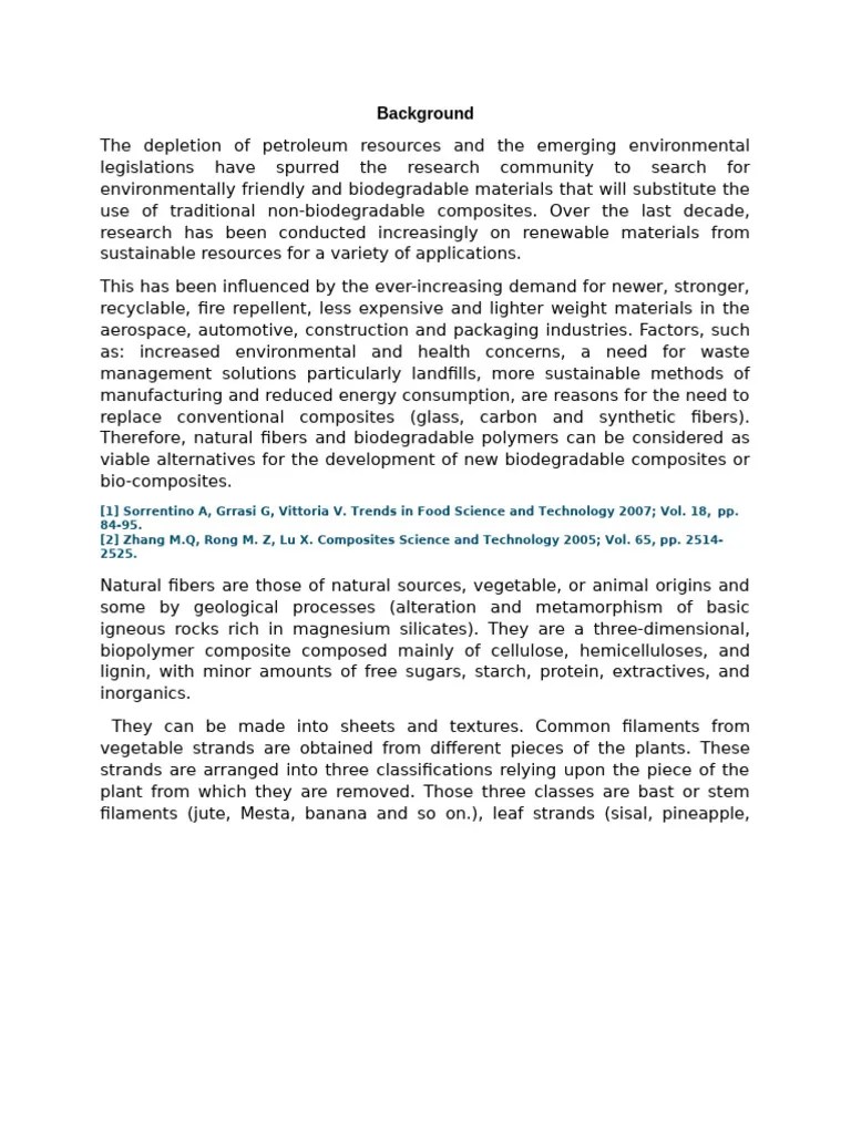 The Thesis - Background | PDF | Fibers | Composite Material