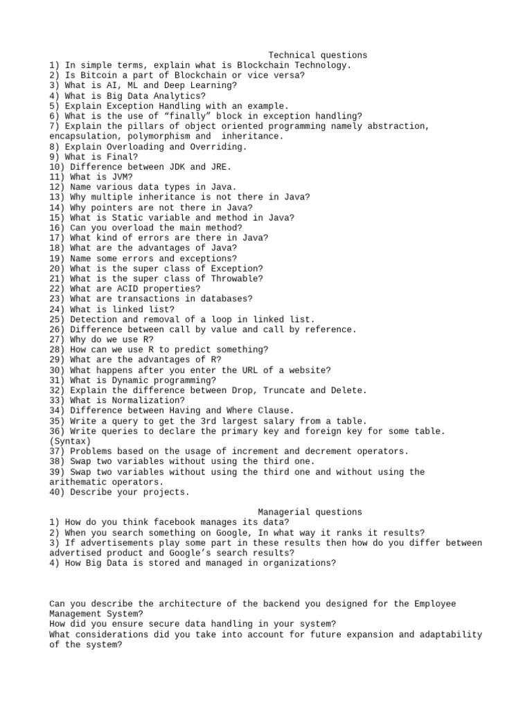 Java Complete Interview | PDF | Method (Computer Programming) | Java ...