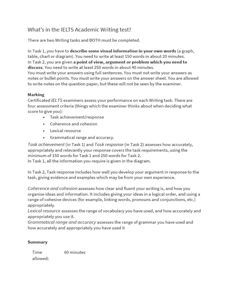 Writing Ielts | PDF | International English Language Testing System | Word