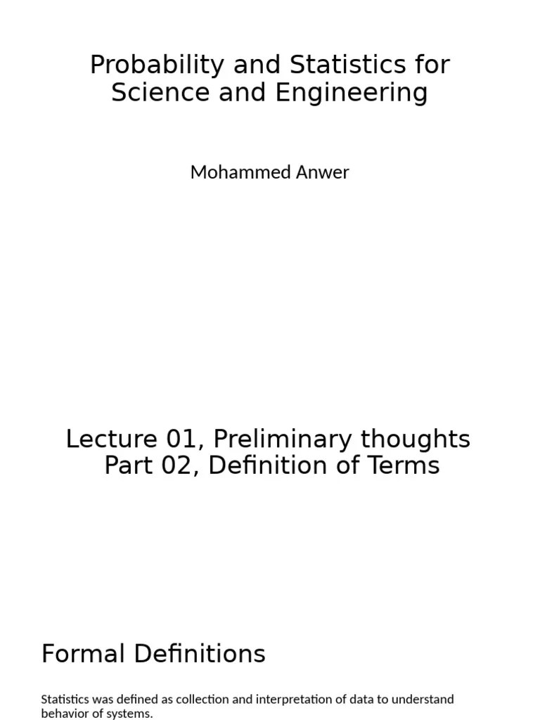 Lecture 0102 | PDF | Statistics | Statistical Inference