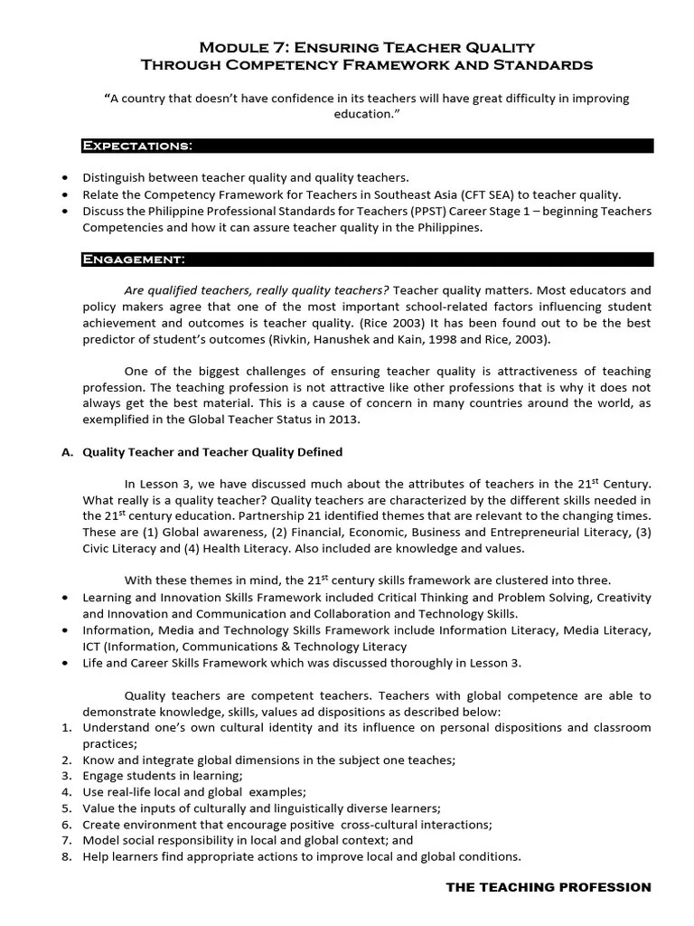 Module-7 (1) | PDF | Teachers | Learning