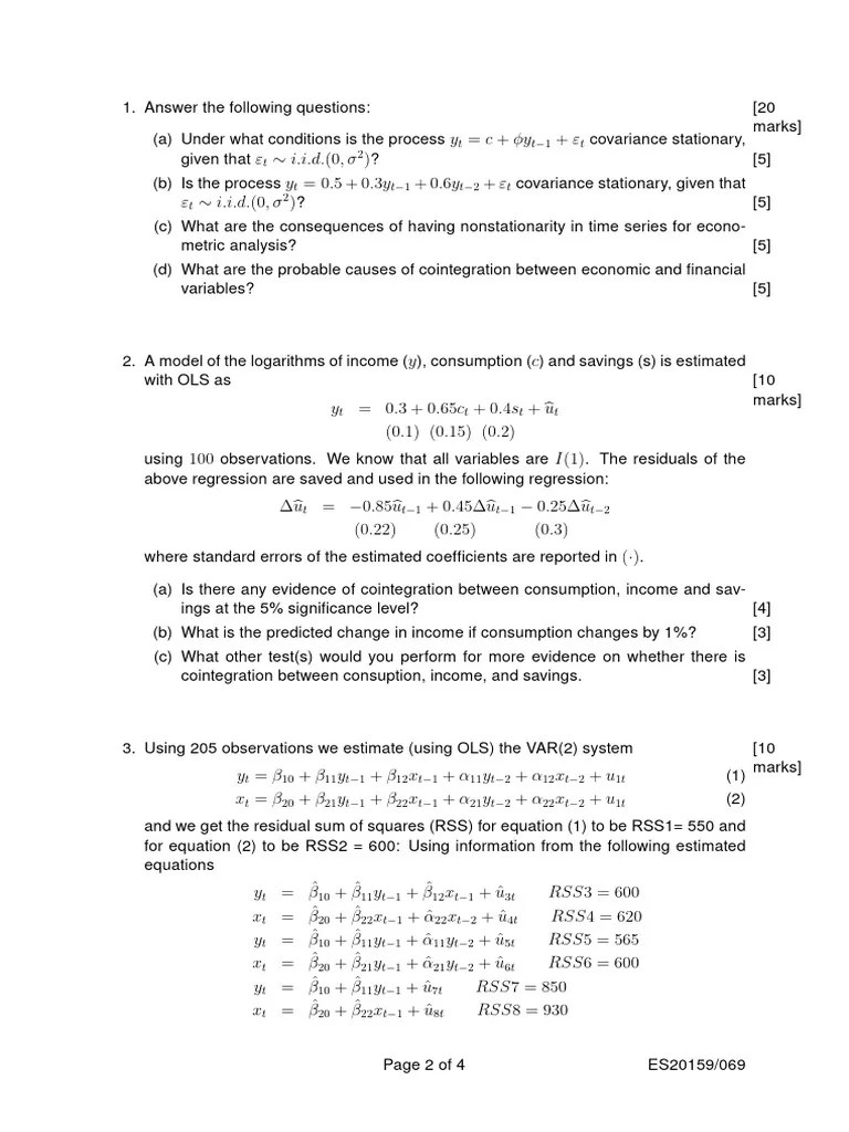 PDF Econometrics | PDF | Ordinary Least Squares | Errors And Residuals