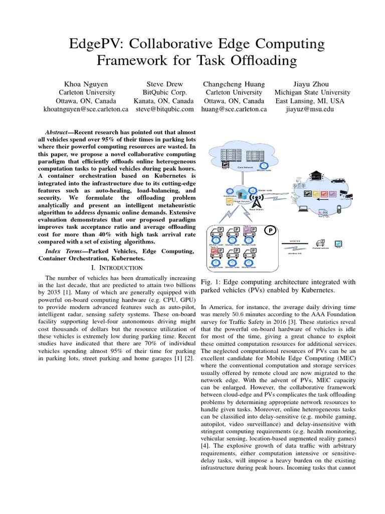 EdgePV: Collaborative Edge Computing Framework For Task Offloading ...
