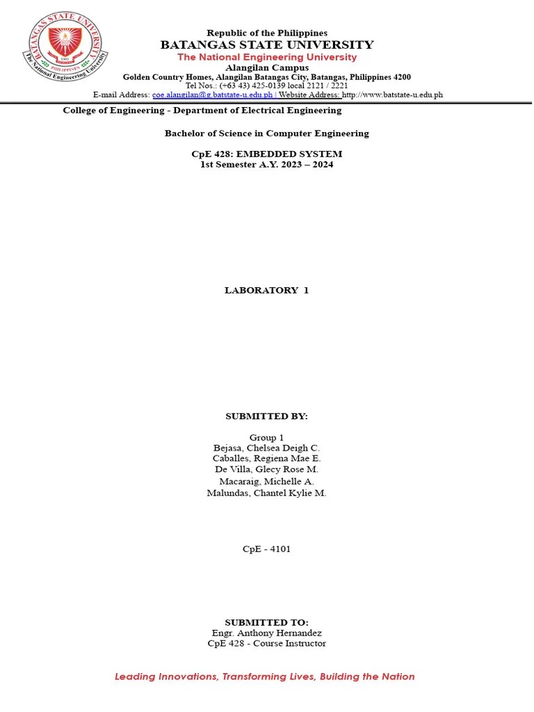 LAB 1 - EMBEDDED SYSTEM | PDF | Arduino | Light Emitting Diode