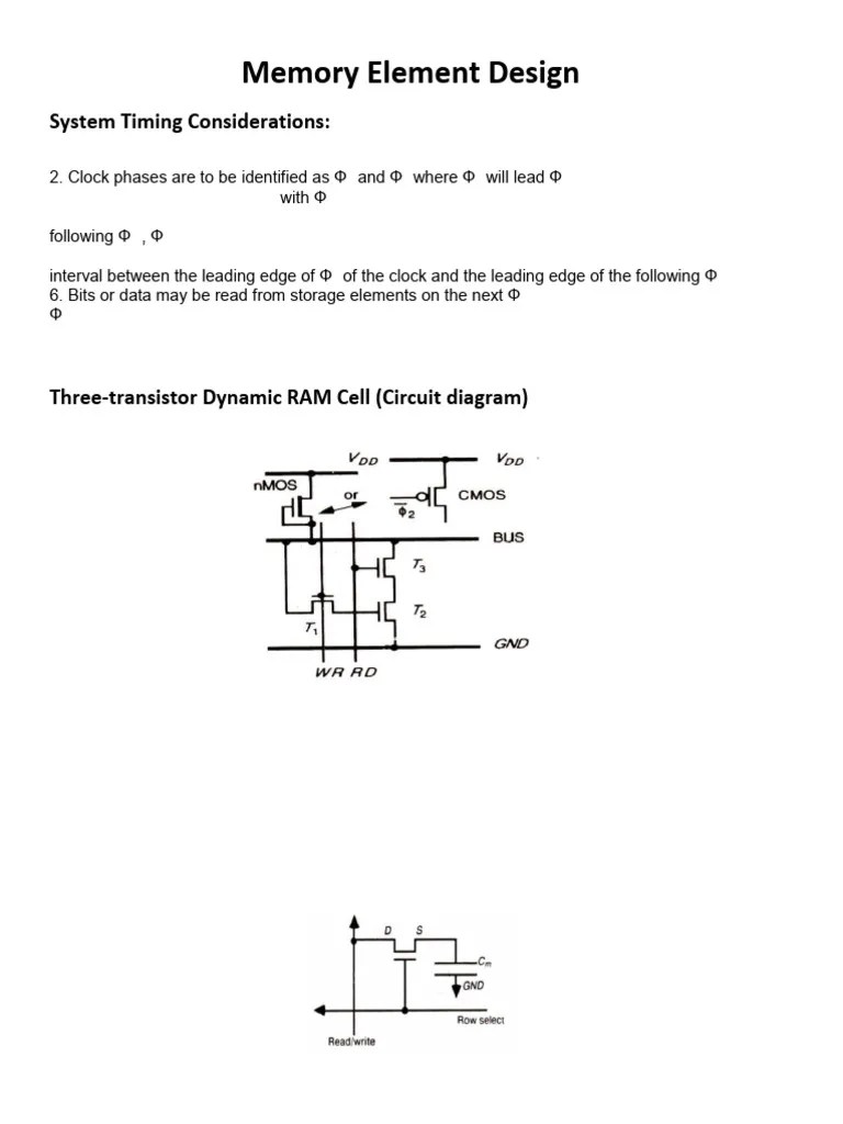 Memory Element Design | PDF | Dynamic Random Access Memory | Random Access Memory