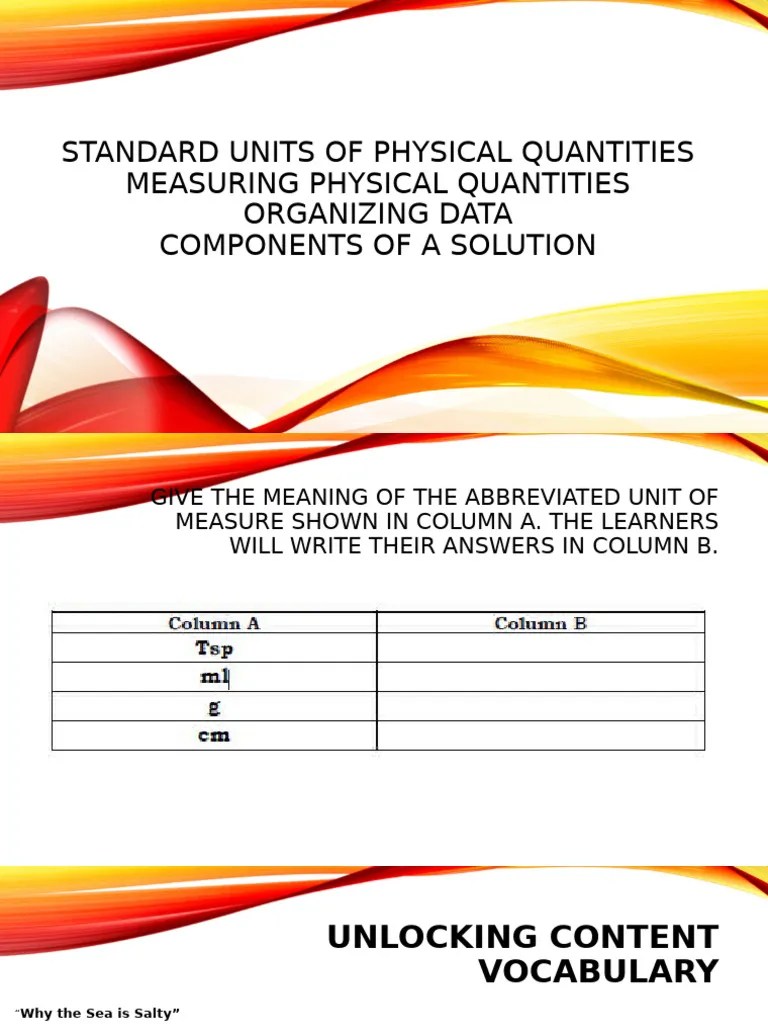 Standard Units Of Physical Quantities | PDF | Litre | Metre