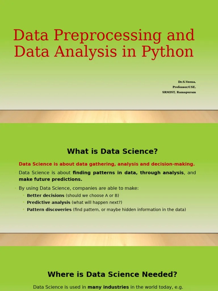 Data Preprocessing And Data Analysis Using Python | PDF | Machine ...
