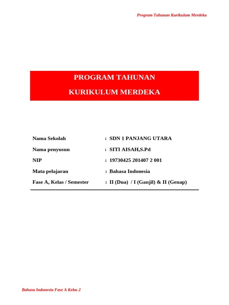 Prota Kurikulum Merdeka | PDF